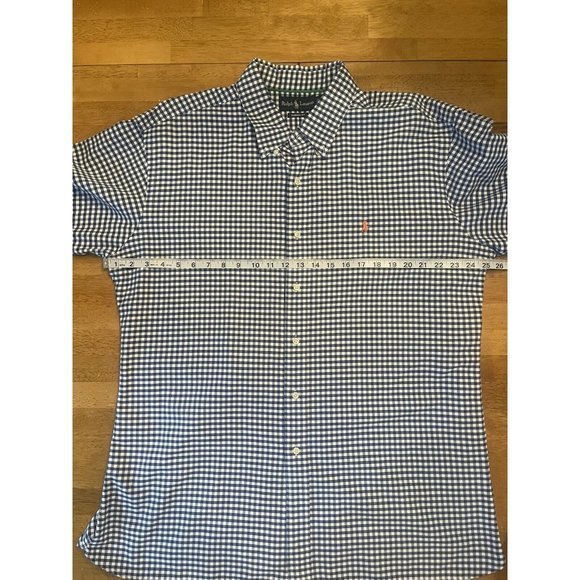 Polo Ralph Lauren Classic Fit Blue Gingham Button Front Casual Shirt XXL - Picture 4 of 6